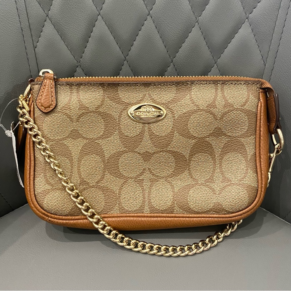 NWT Coach Nolita Wristlet Canvas/Leather
